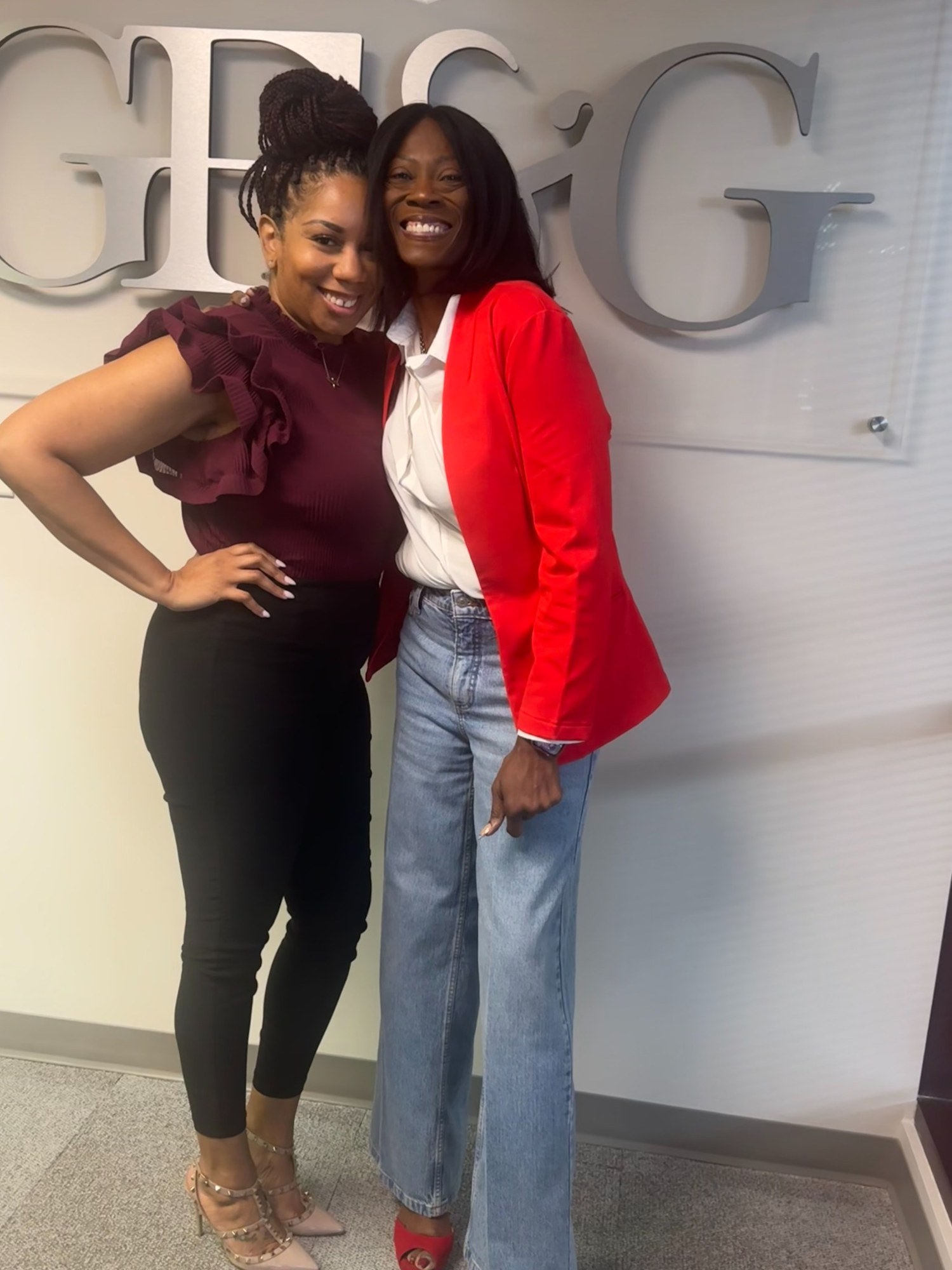 Kala sharing a happy moment with a client