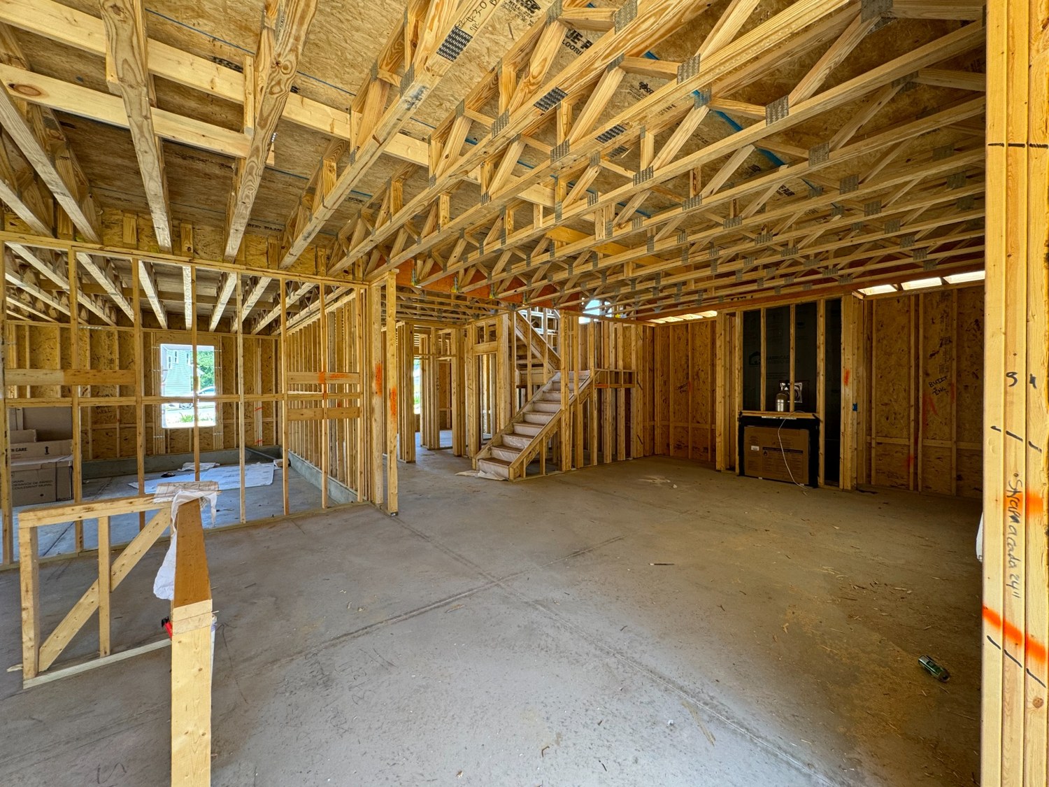 Wood framing during home construction